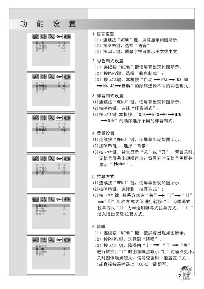 海尔25F7A-S说明书-9 海尔25F7A-S说明书-9
