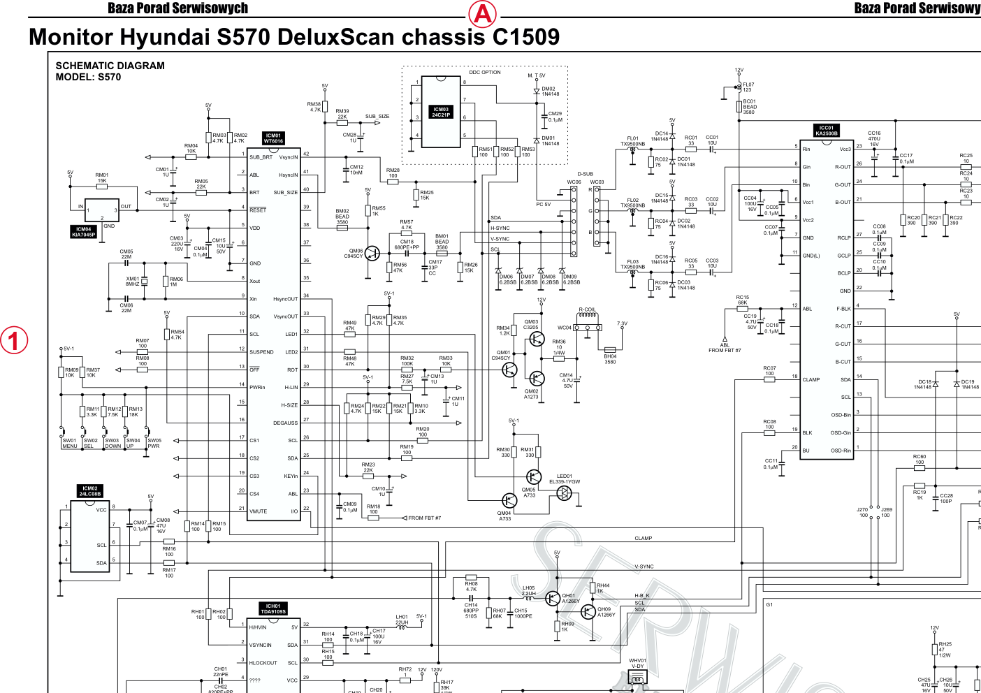 现代S570显示器电路原理图-1 现代S570显示器电路原理图-1