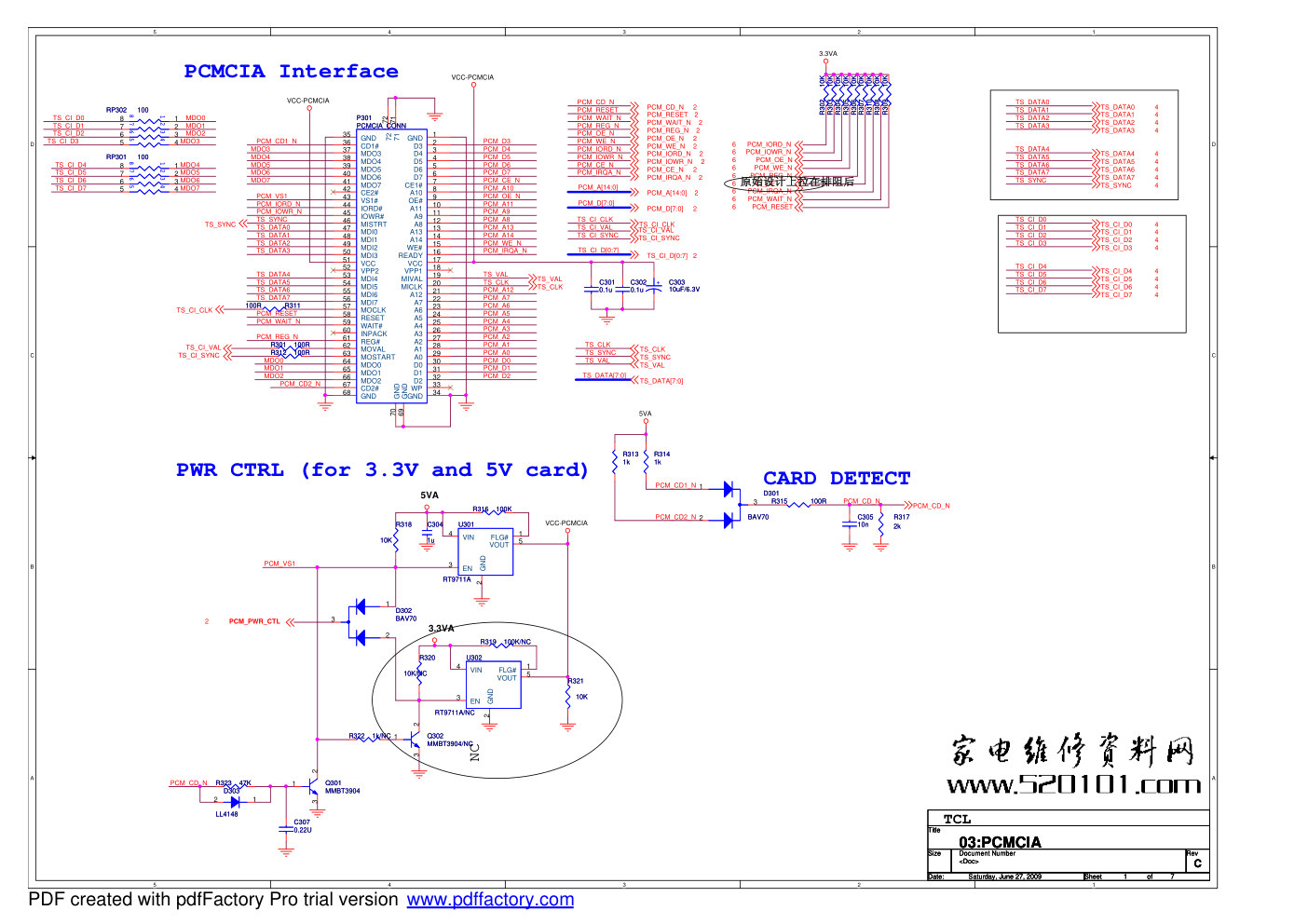 TCL L46C10FBDE液晶电视(MS06C机芯)原理图-4