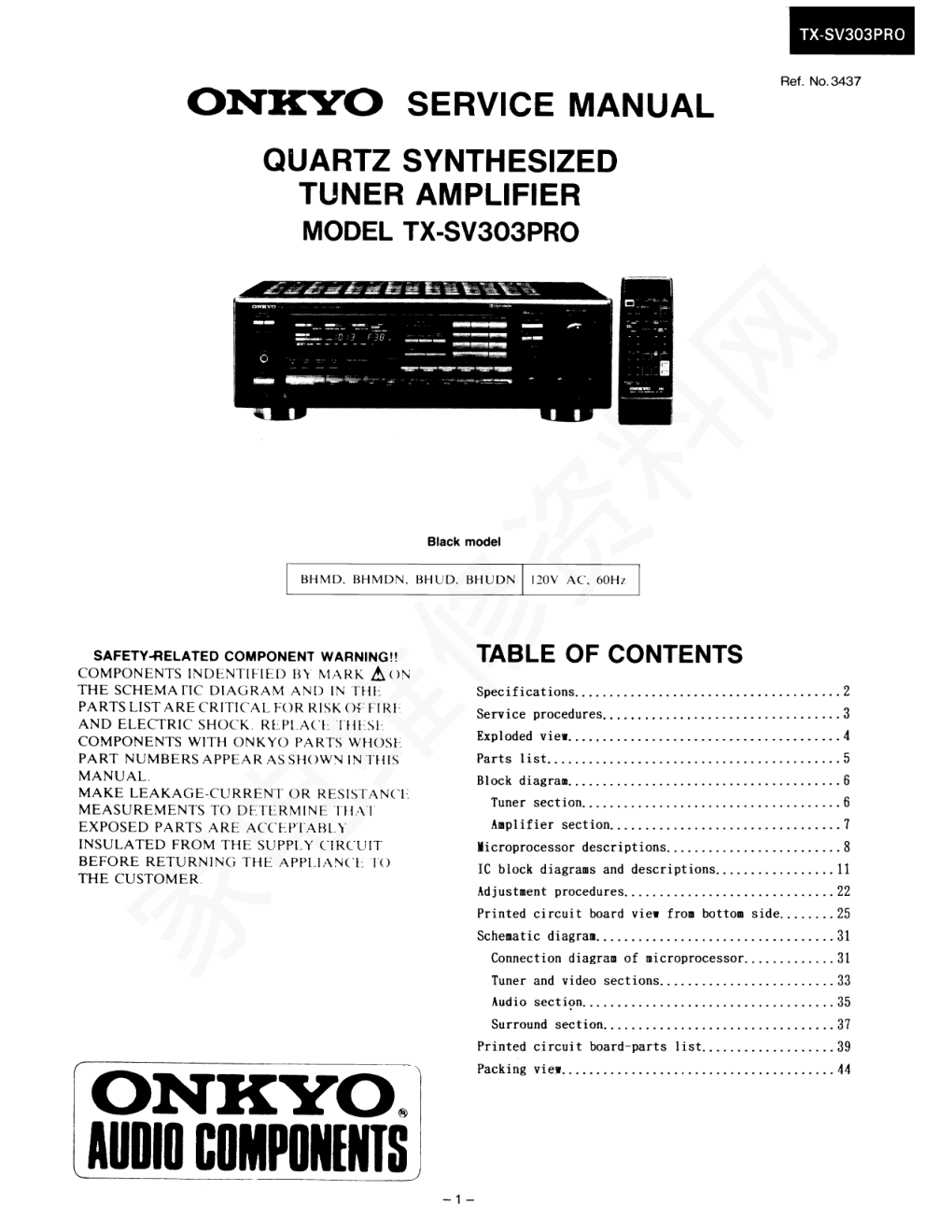 安桥ONKYO ONKYO TX-SV303pro功放图纸-0 安桥ONKYO ONKYO TX-SV303pro功放图纸-0