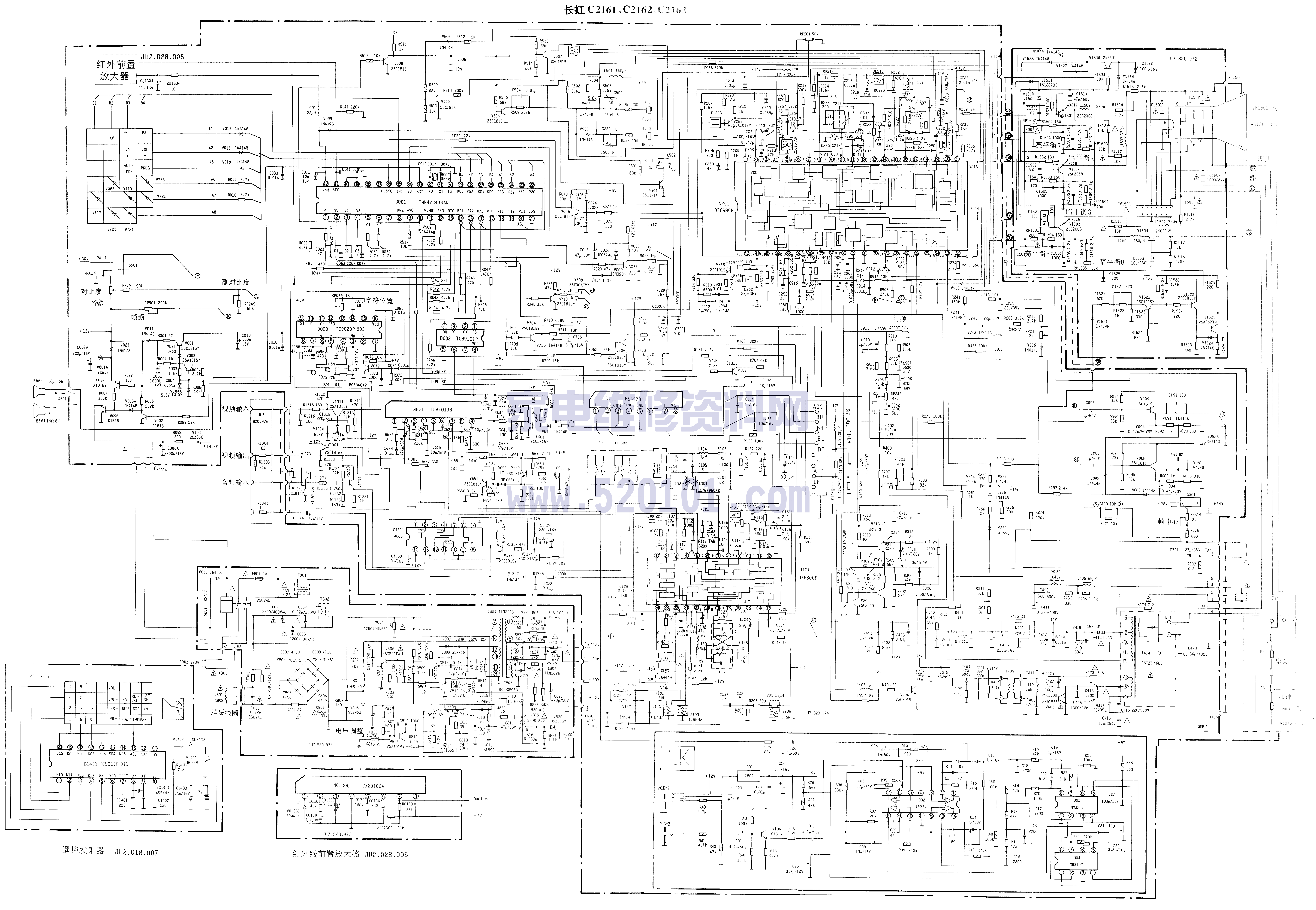 长虹C2161 C2162 C2163(TMP47C433AP+TA7680+TA7698)彩电图纸-0 长虹C2161 C2162 C2163(TMP47C433AP+TA7680+TA7698)彩电图纸-0