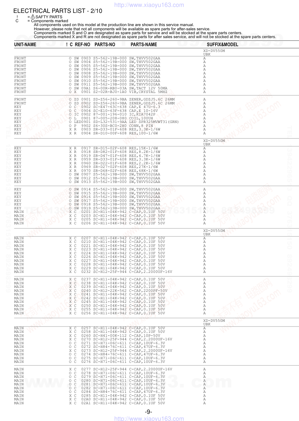 爱华AIWA XD-DV500MU DVD播放器维修手册-8 爱华AIWA XD-DV500MU DVD播放器维修手册-8