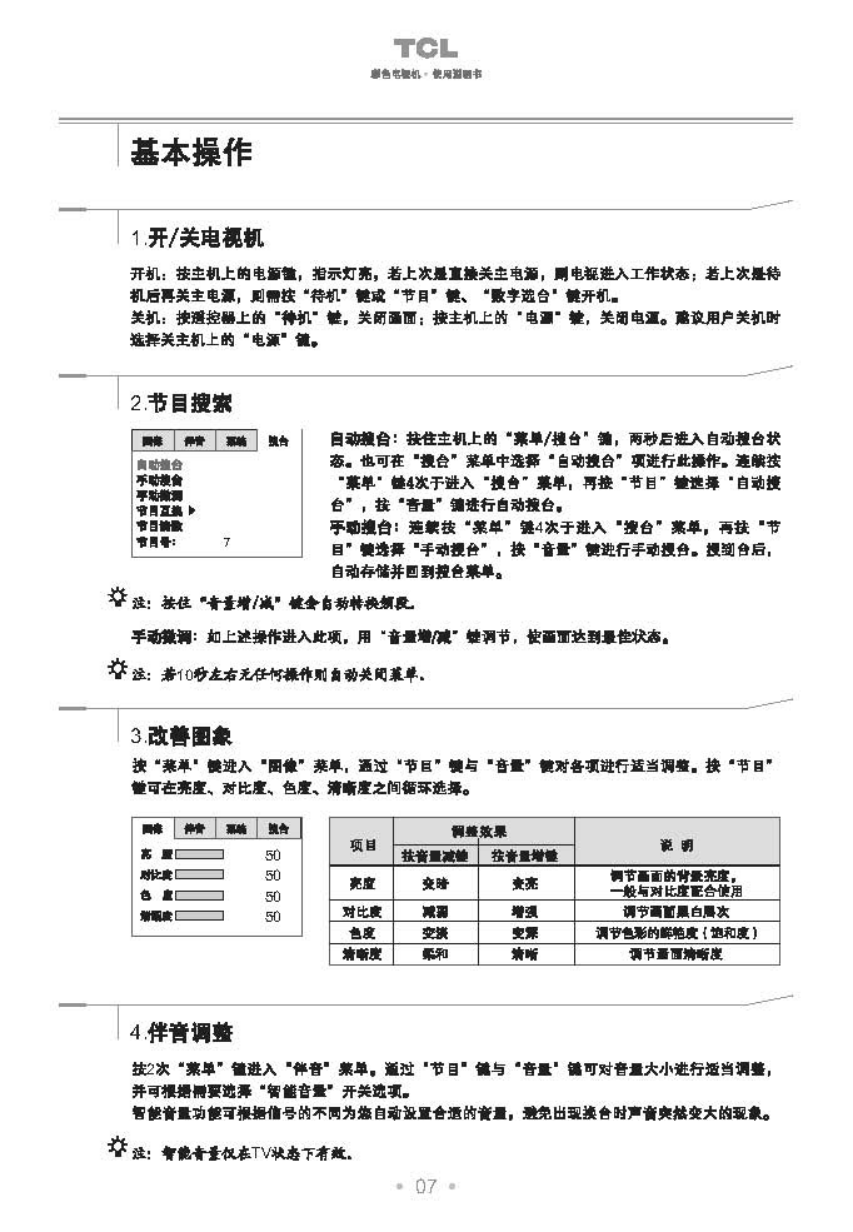 TCL NT21C81S彩电说明书-7 TCL NT21C81S彩电说明书-7