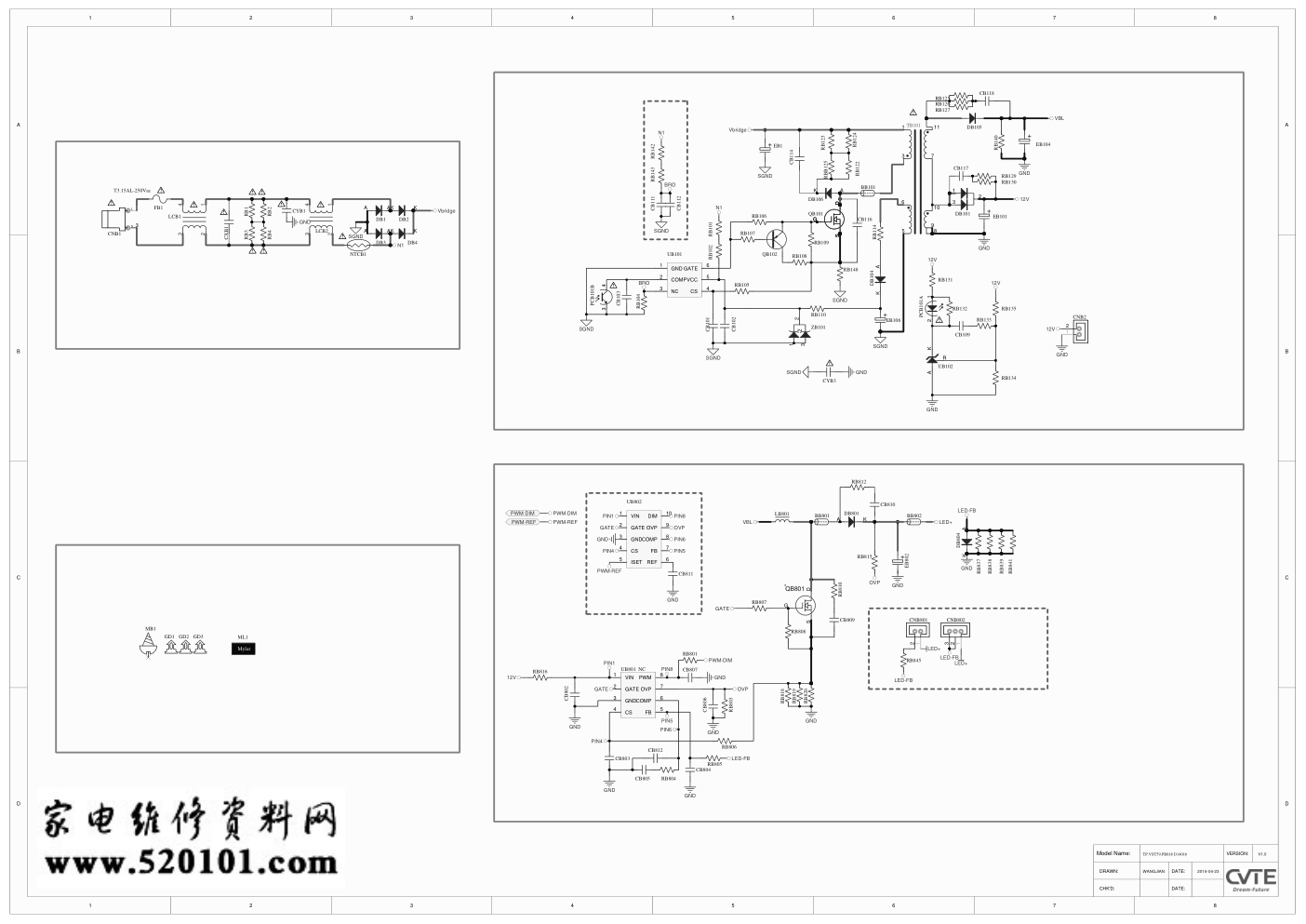 TCL乐华TP.VST59.PB818彩电电源板电路图-0 TCL乐华TP.VST59.PB818彩电电源板电路图-0