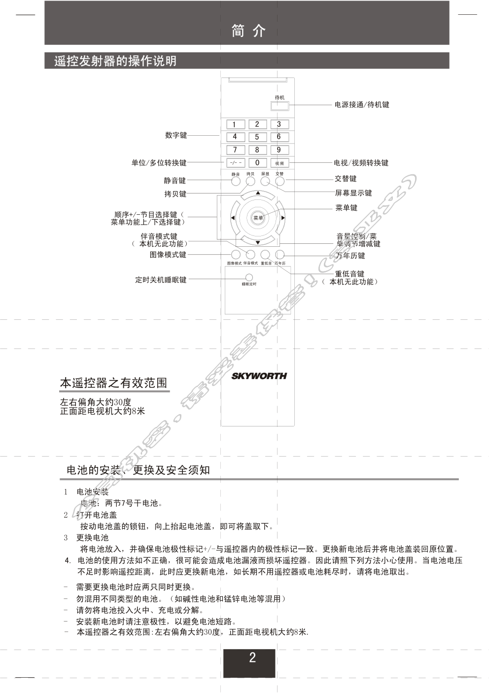 创维25NF9000(5S30机芯)彩电使用说明书-2