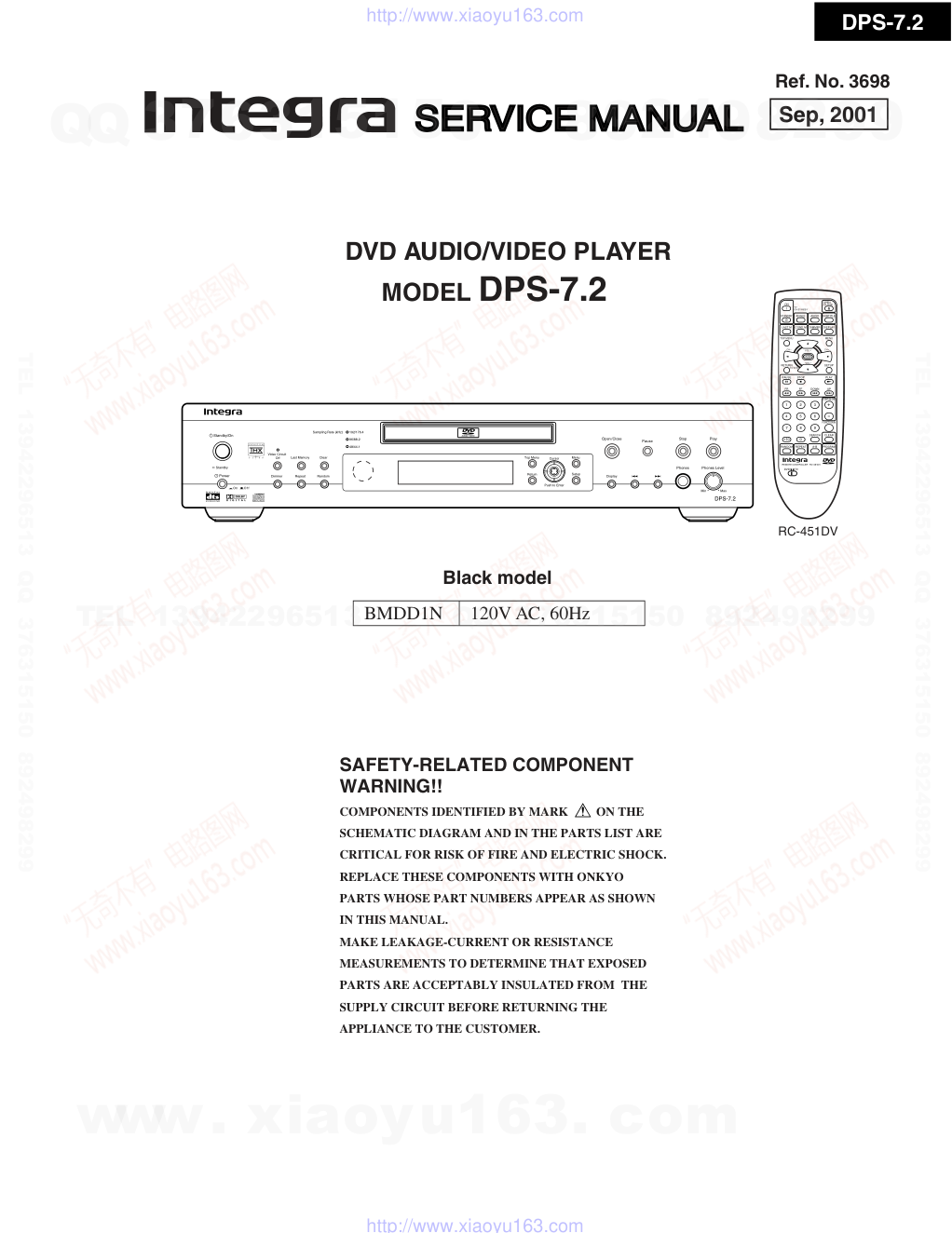安桥ONKYO DPS-7.2 DVD播放器维修手册-0 安桥ONKYO DPS-7.2 DVD播放器维修手册-0