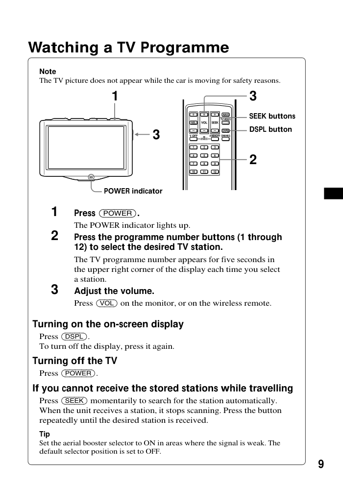 SONY XTL-W70汽车电视使用说明书-8 SONY XTL-W70汽车电视使用说明书-8