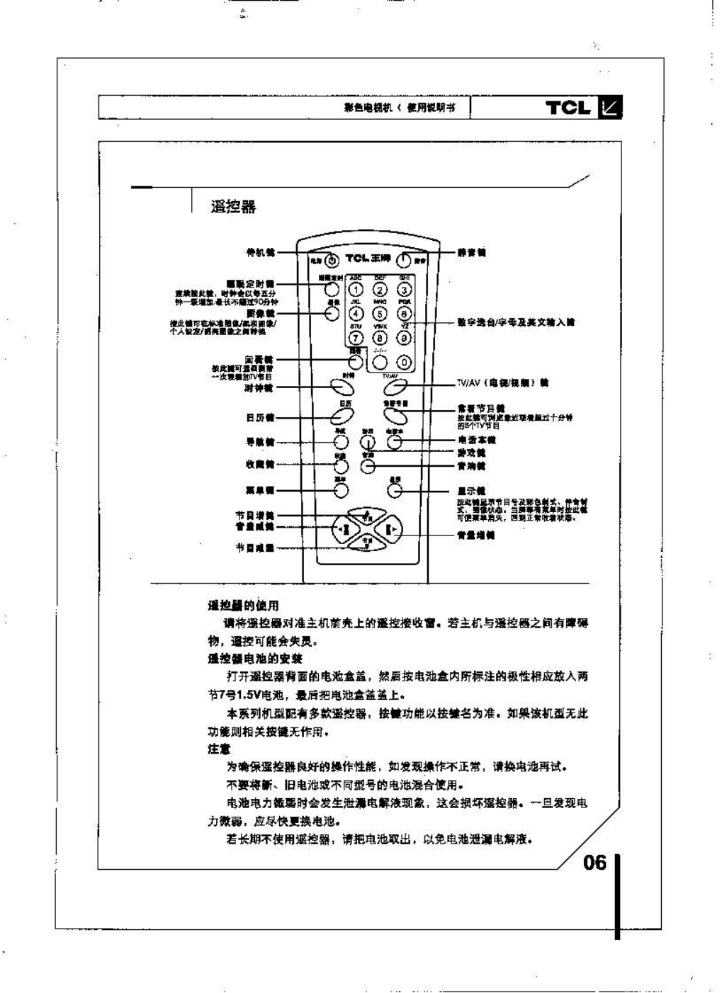 TCL王牌NT25A41B彩电使用说明书-6 TCL王牌NT25A41B彩电使用说明书-6