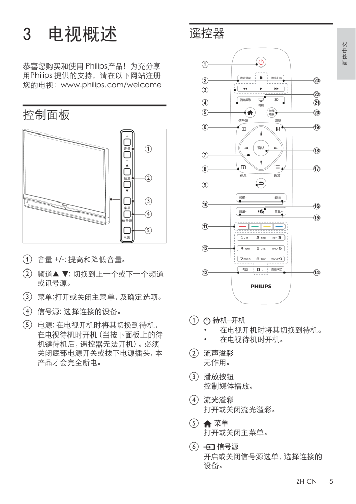 飞利浦23PFL5530T3液晶彩电使用说明书-6