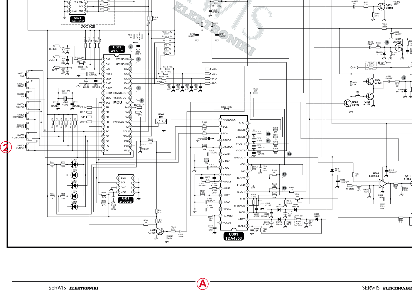 现代S450显示器电路原理图-3 现代S450显示器电路原理图-3