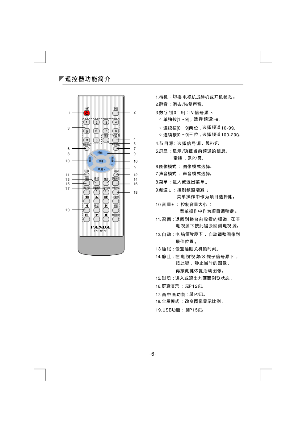 熊猫电子L42A915FUI液晶彩色电视机说明书-8 熊猫电子L42A915FUI液晶彩色电视机说明书-8