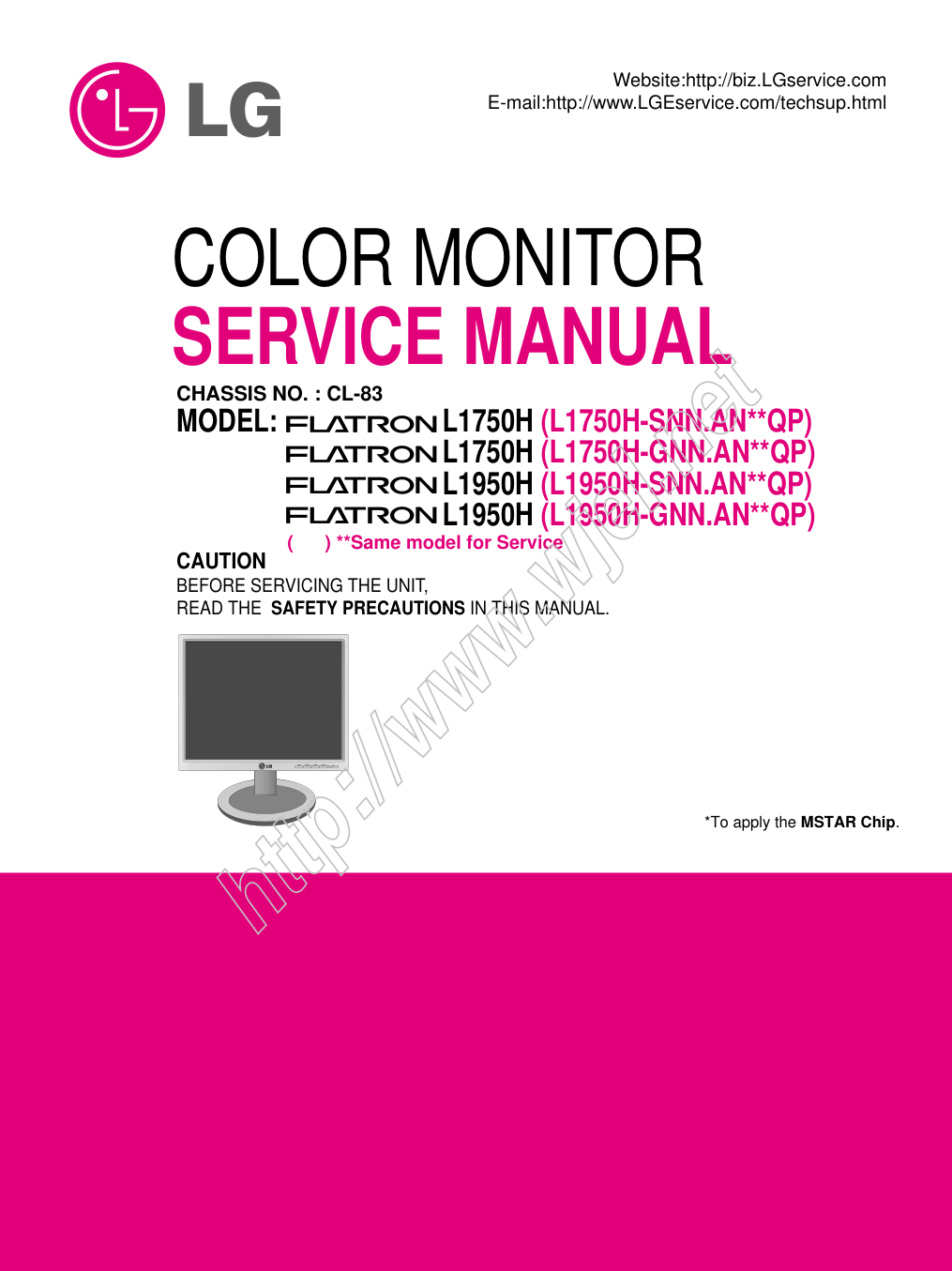 LG L1950H液晶显示器维修手册和图纸-0