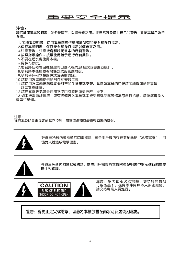 声宝SC-29FB20型电视机说明书-1