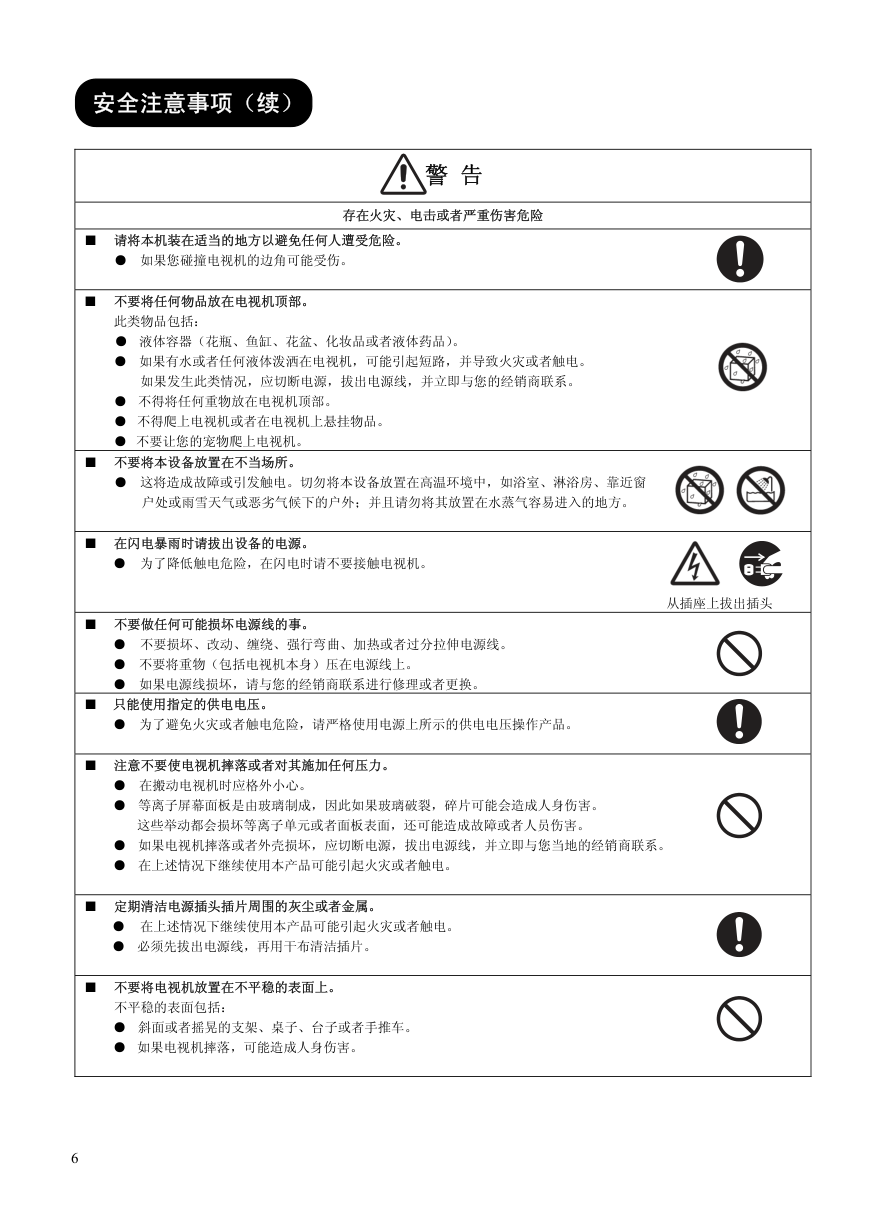 日立P50X102C彩电使用说明书-5 日立P50X102C彩电使用说明书-5