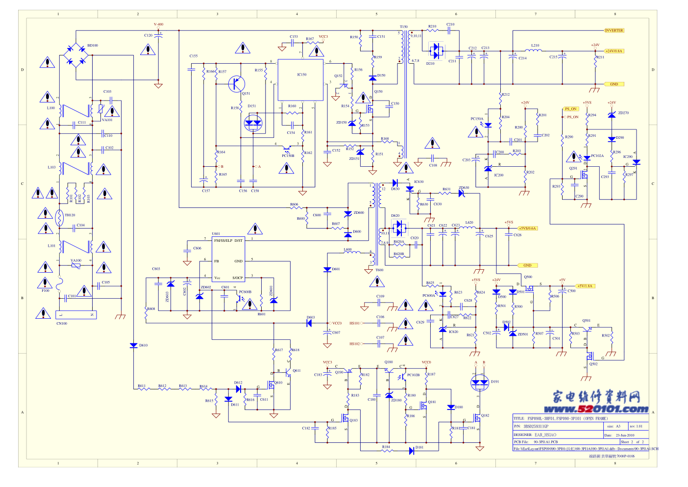 长虹FSP090L-3HF01高压板原理图-1 长虹FSP090L-3HF01高压板原理图-1