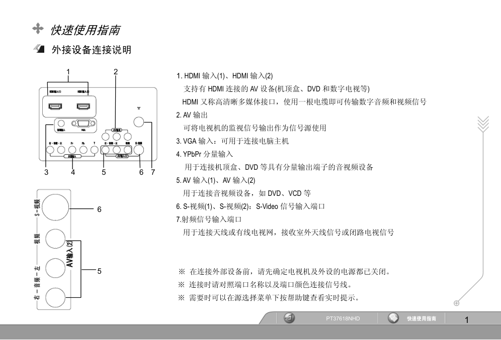 长虹PT37618NHD液晶彩电使用说明书-0