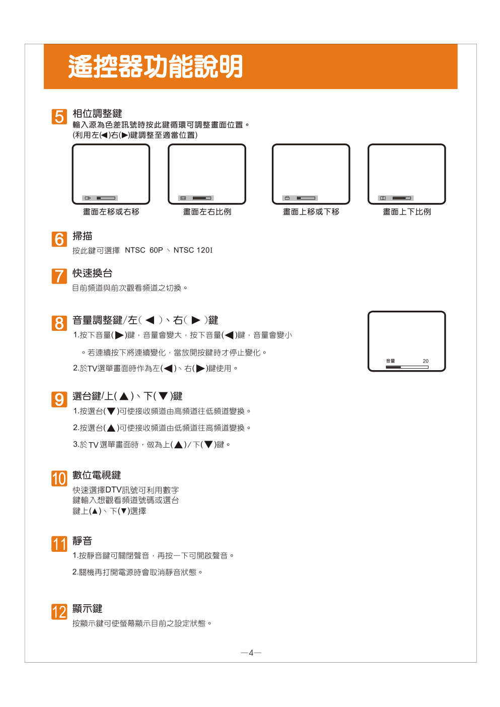 歌林HCT-H298型数位倍频电视机使用说明书-4 歌林HCT-H298型数位倍频电视机使用说明书-4