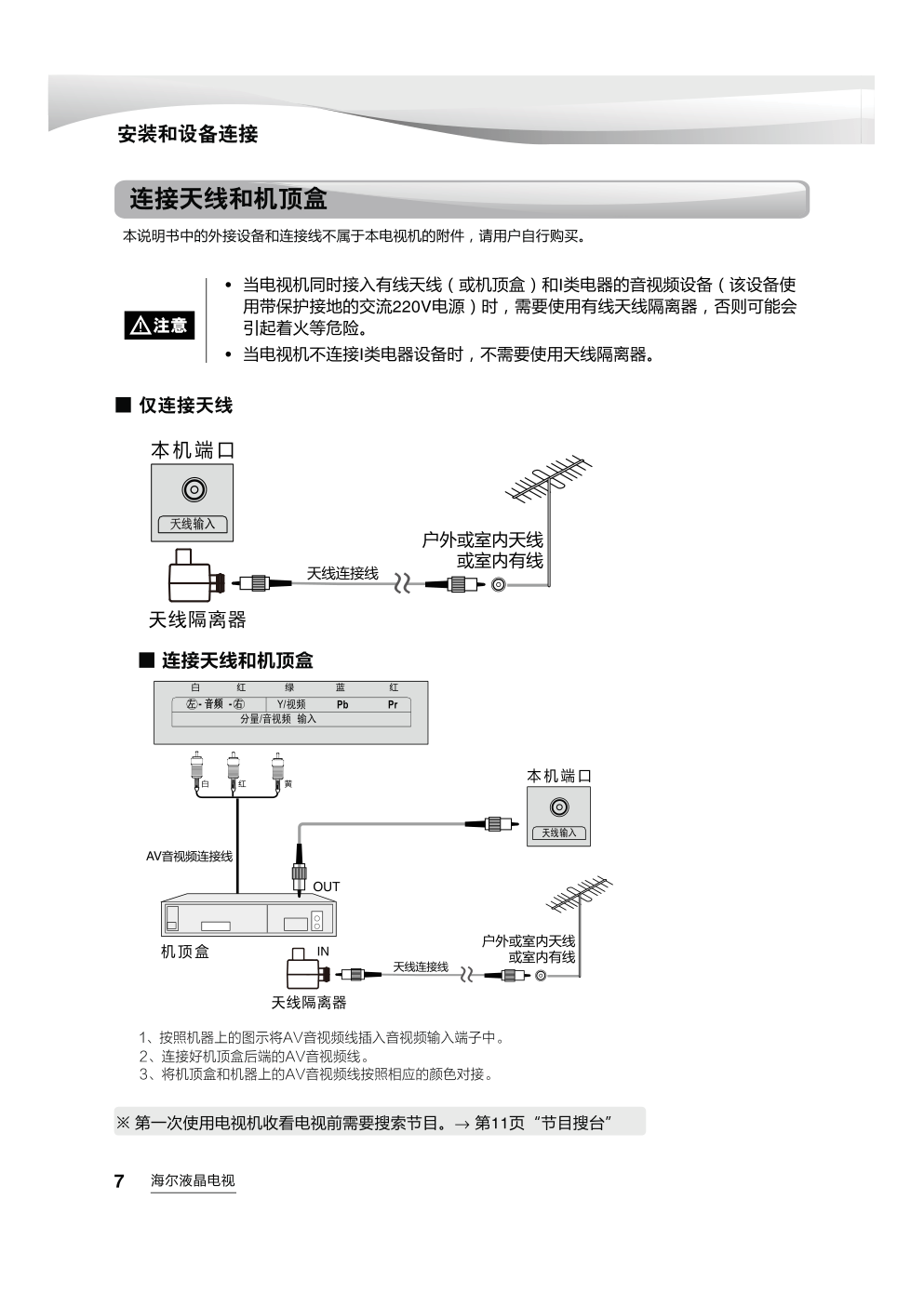 海尔LE50AL88A51液晶彩电使用说明书-7 海尔LE50AL88A51液晶彩电使用说明书-7