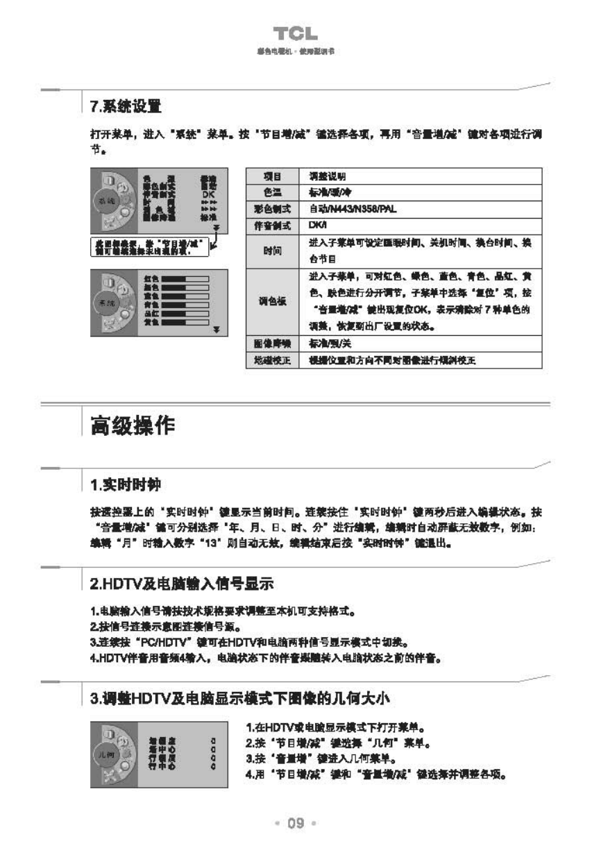TCL王牌HD29C81彩电使用说明书-9 TCL王牌HD29C81彩电使用说明书-9