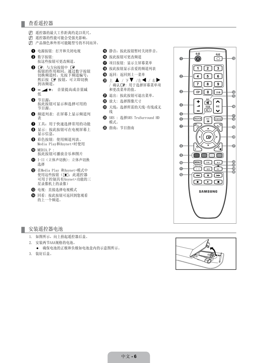 三星LA40B620R3F液晶彩电使用说明书-9