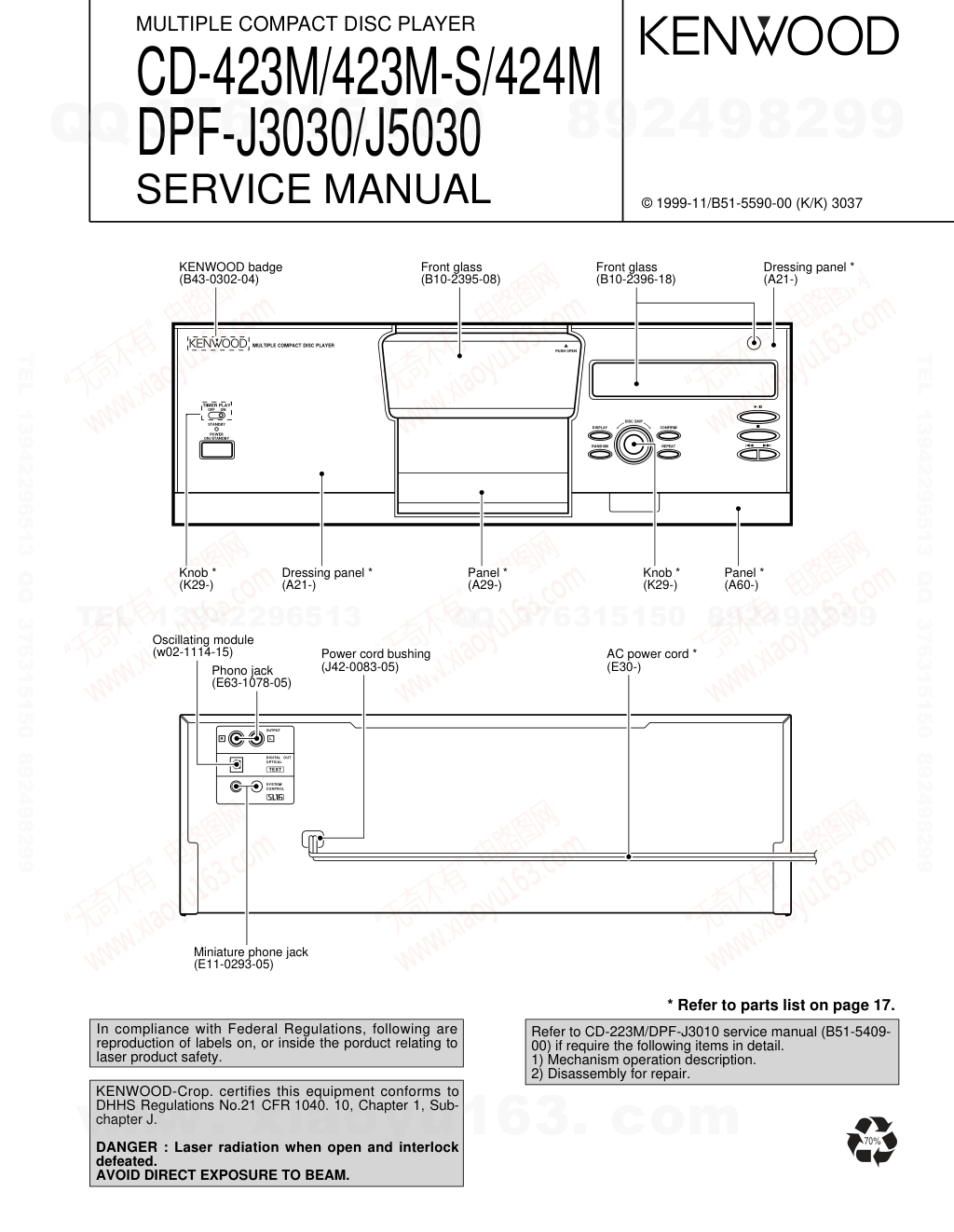 建伍KENWOOD CD-423M-S CD播放机维修手册-0
