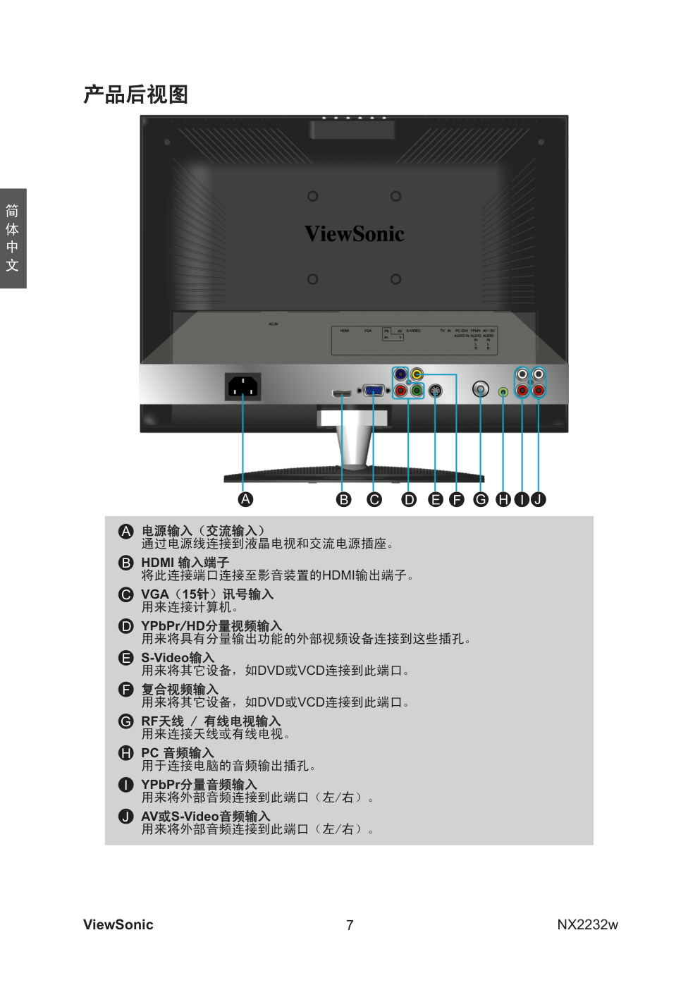 ViewSonic优派NX2232w电视机说明书-8 ViewSonic优派NX2232w电视机说明书-8