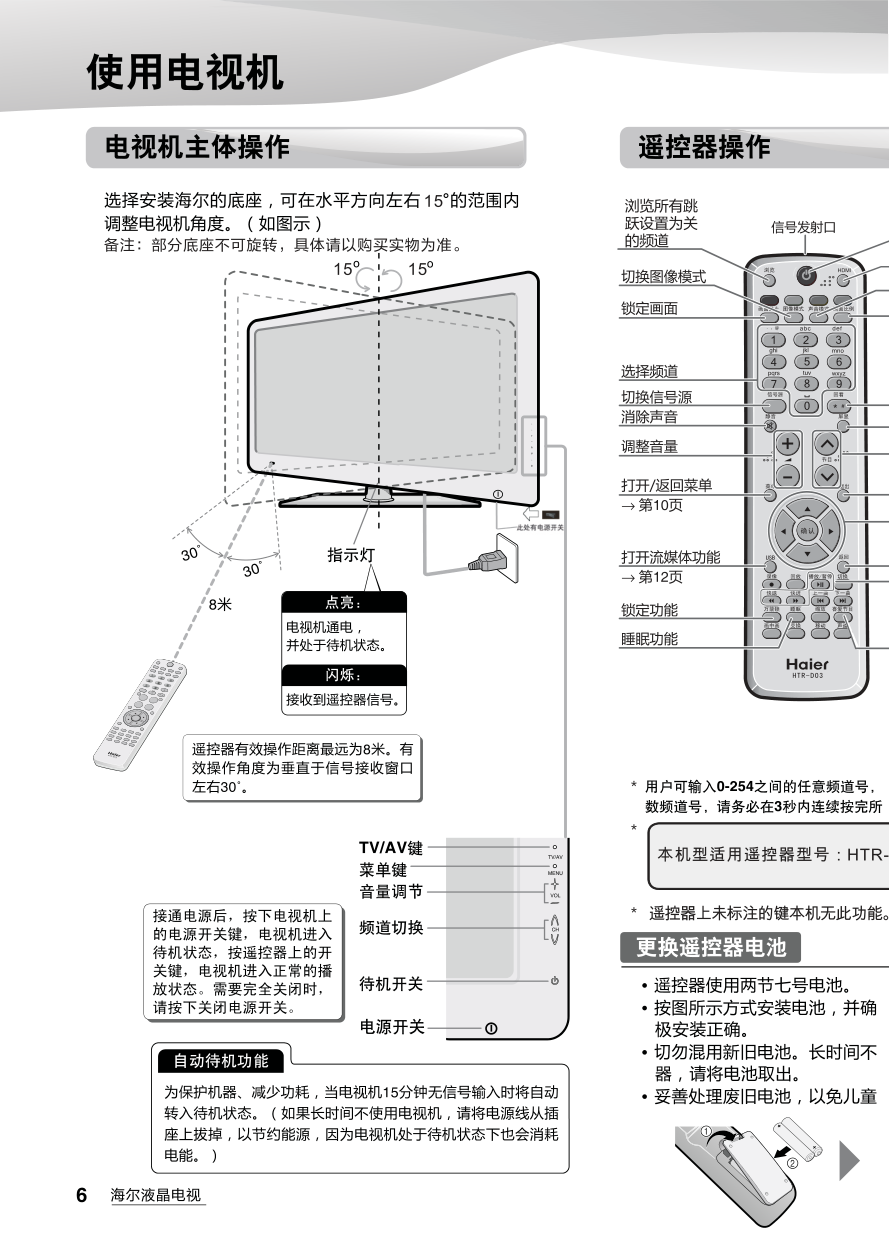 海尔26E2500U液晶彩电使用说明书-7 海尔26E2500U液晶彩电使用说明书-7