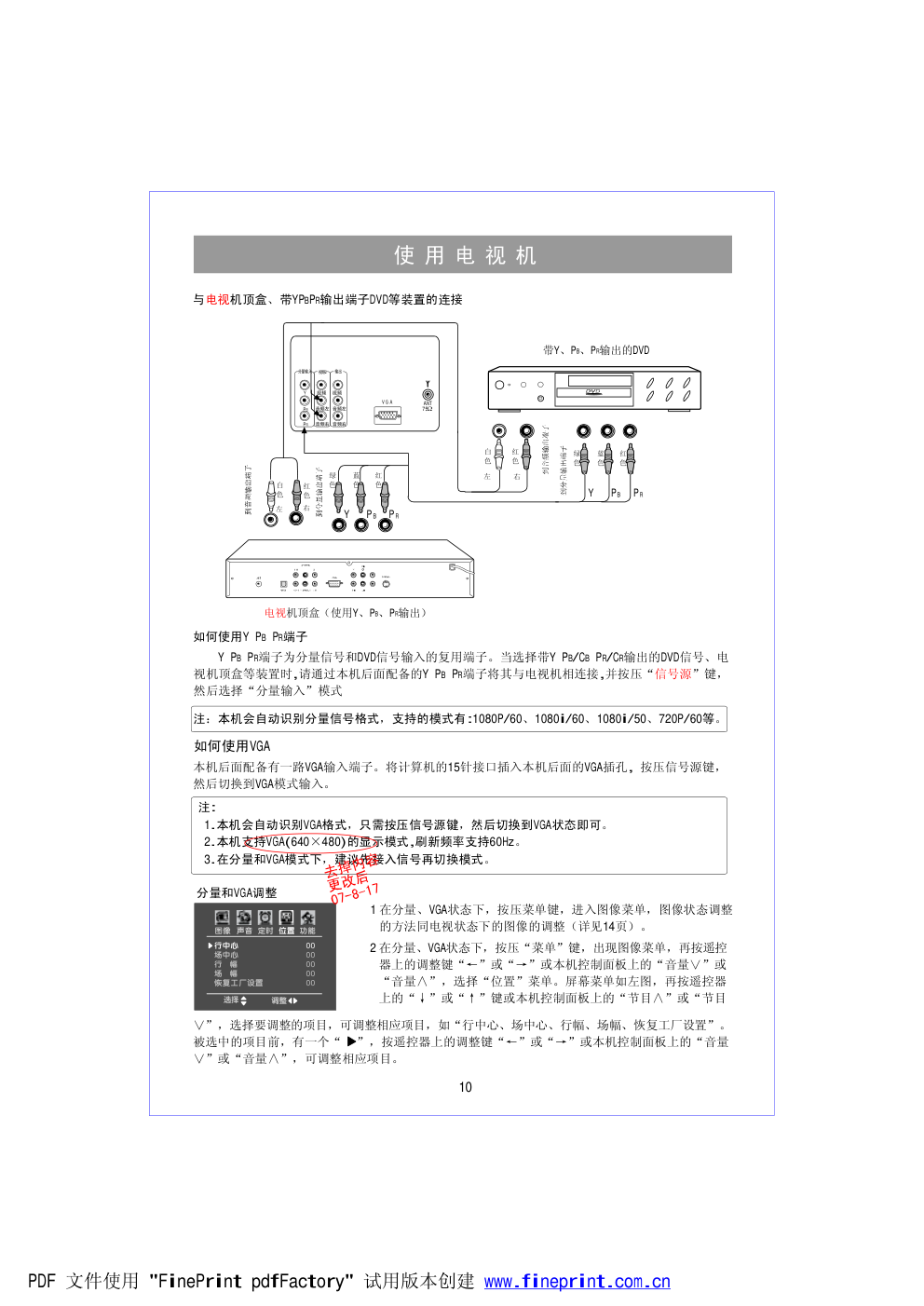 海信HDP290BD彩电说明书-9