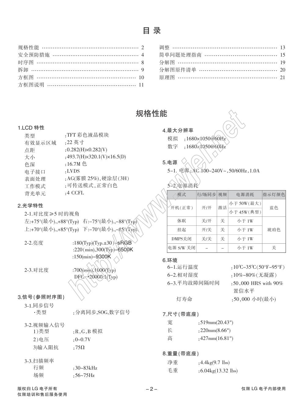 LG W2284F液晶显示器维修手册和图纸-2