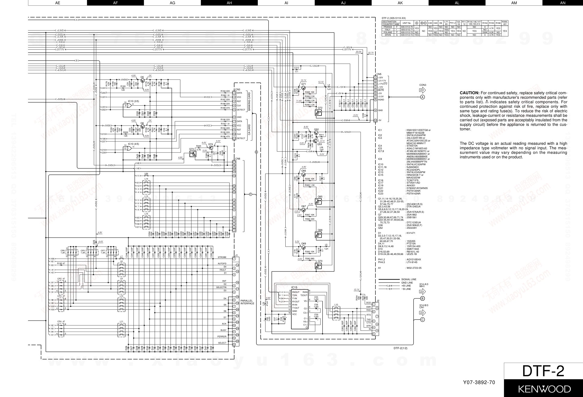 建伍KENWOOD DTF-2数字卫星接收器电路图-8 建伍KENWOOD DTF-2数字卫星接收器电路图-8