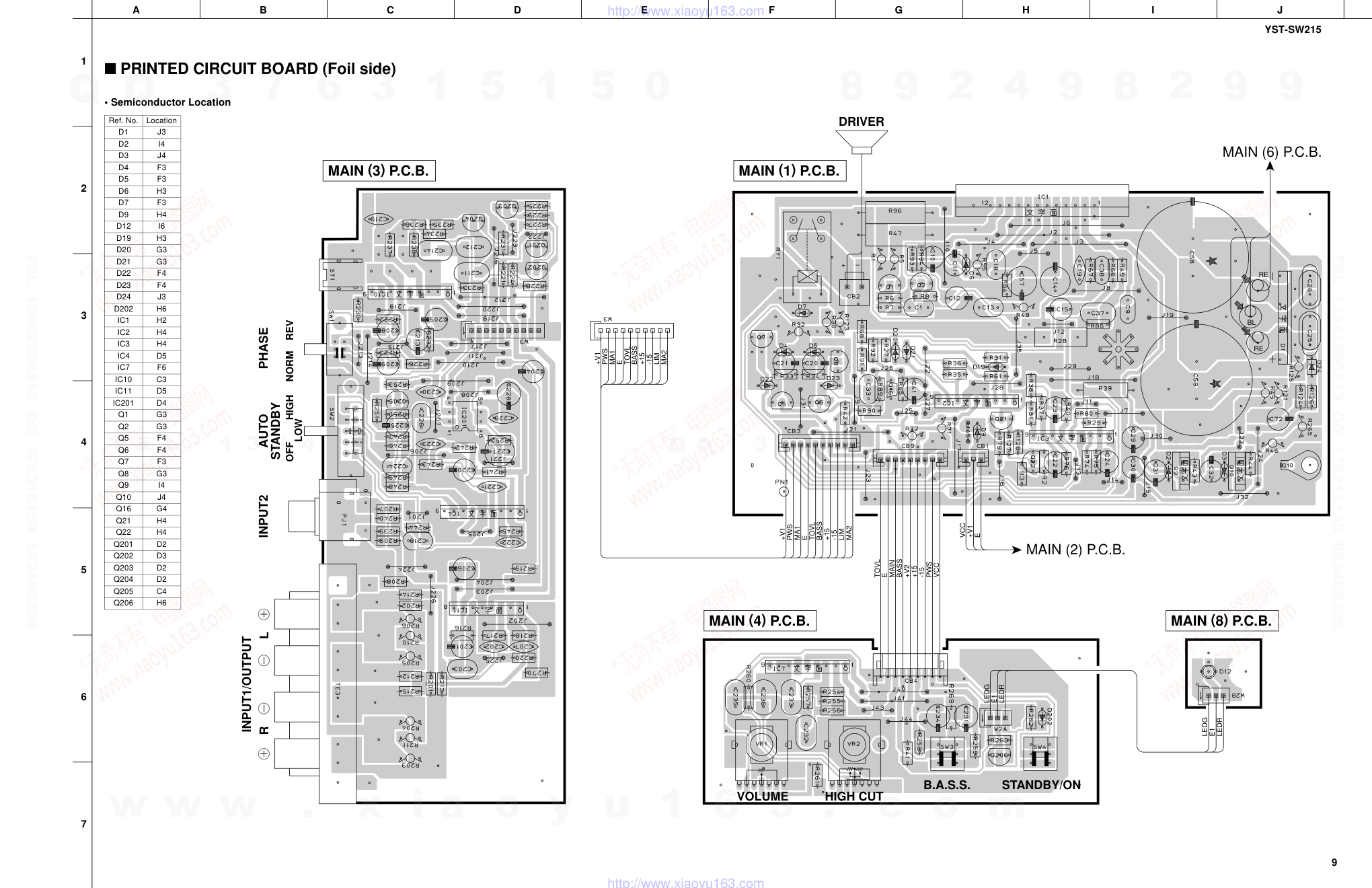 雅马哈YAMAHA YST-SW215音响电路图-8 雅马哈YAMAHA YST-SW215音响电路图-8