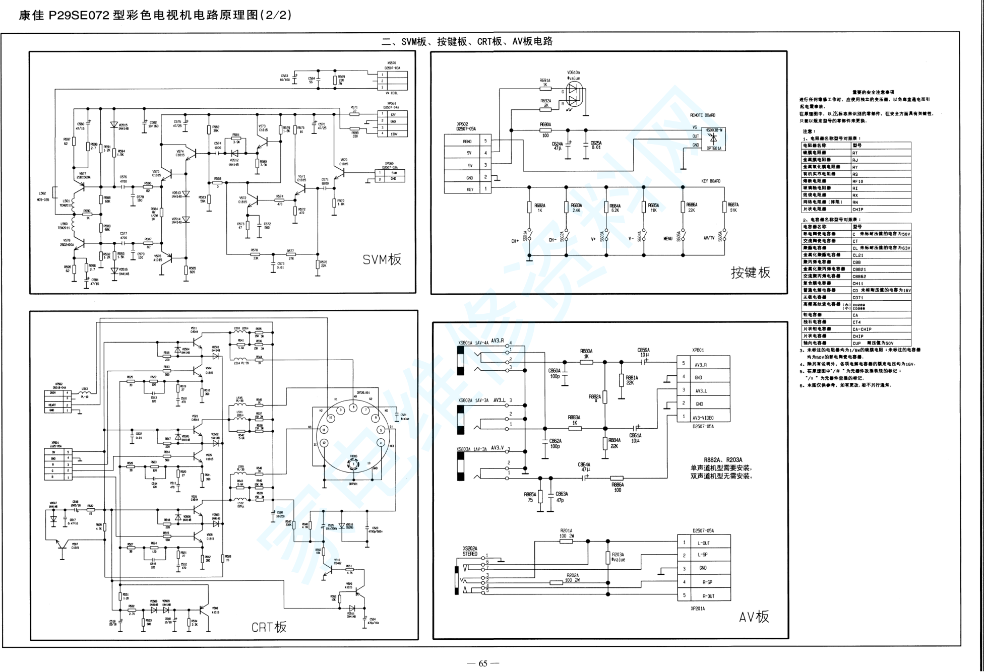康佳彩电P25SE282电路图-1 康佳彩电P25SE282电路图-1