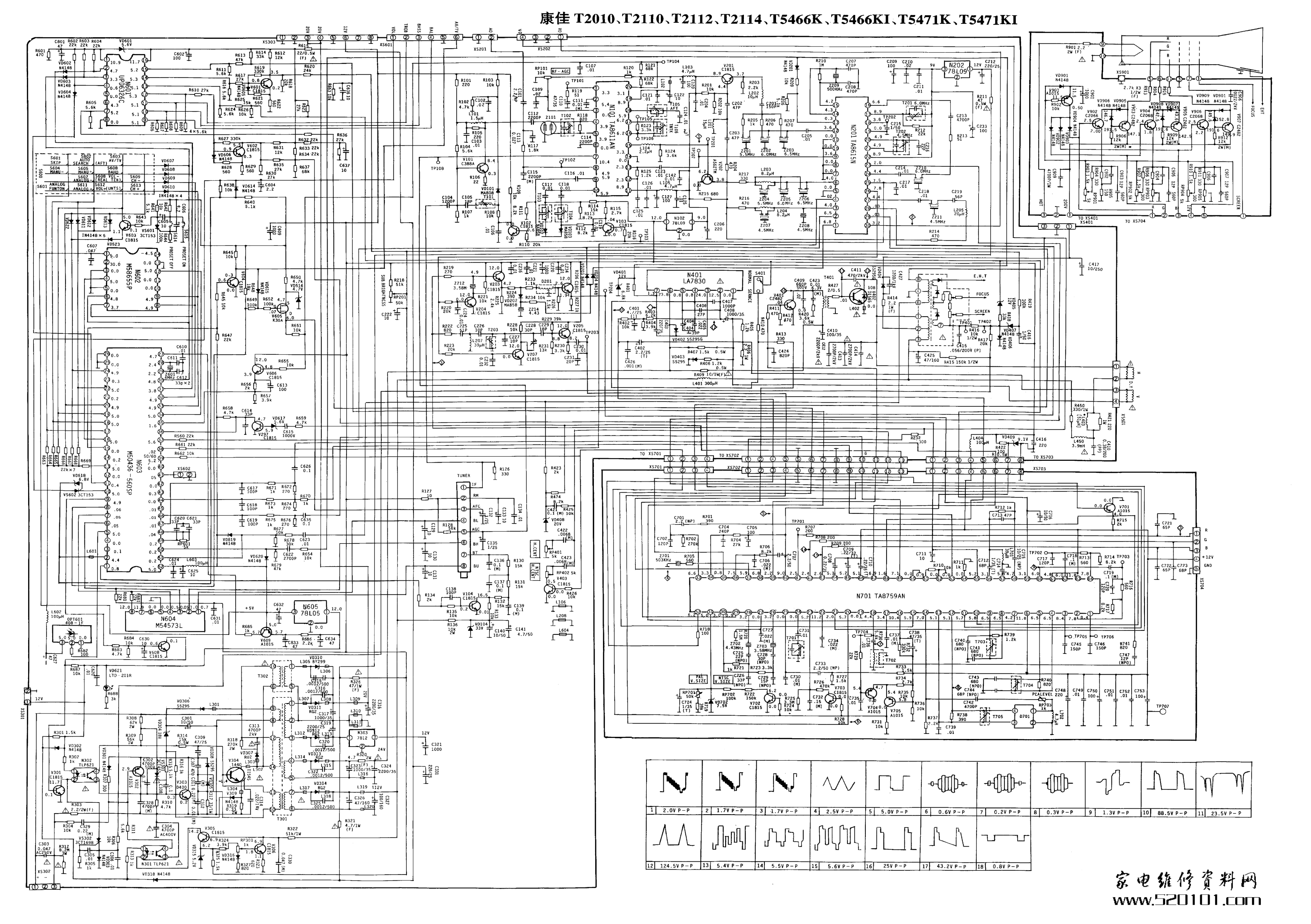 康佳T2010T2110T2112T2114T5466KT5466KIT5471KT5471KI彩电原理图-0 康佳T2010T2110T2112T2114T5466KT5466KIT5471KT5471KI彩电原理图-0