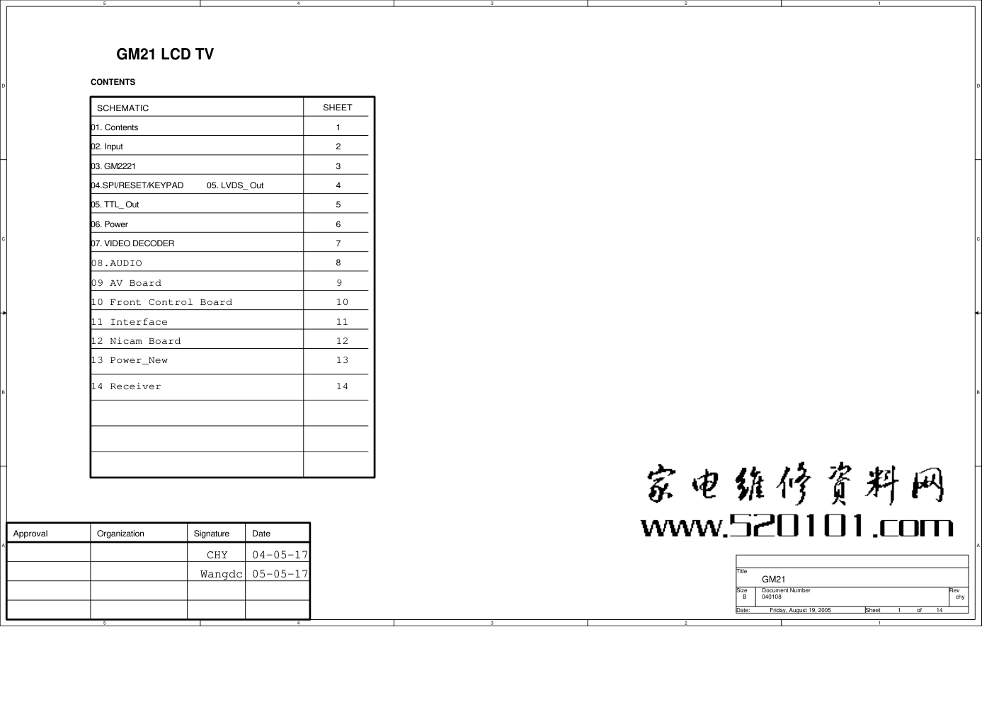 TCL LCD1510液晶电视原理图-0 TCL LCD1510液晶电视原理图-0