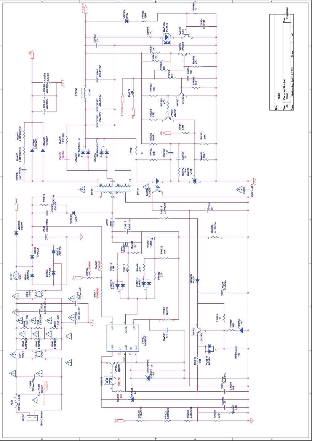 康佳LED42F2200NE液晶电视35016895板电路原理图-3