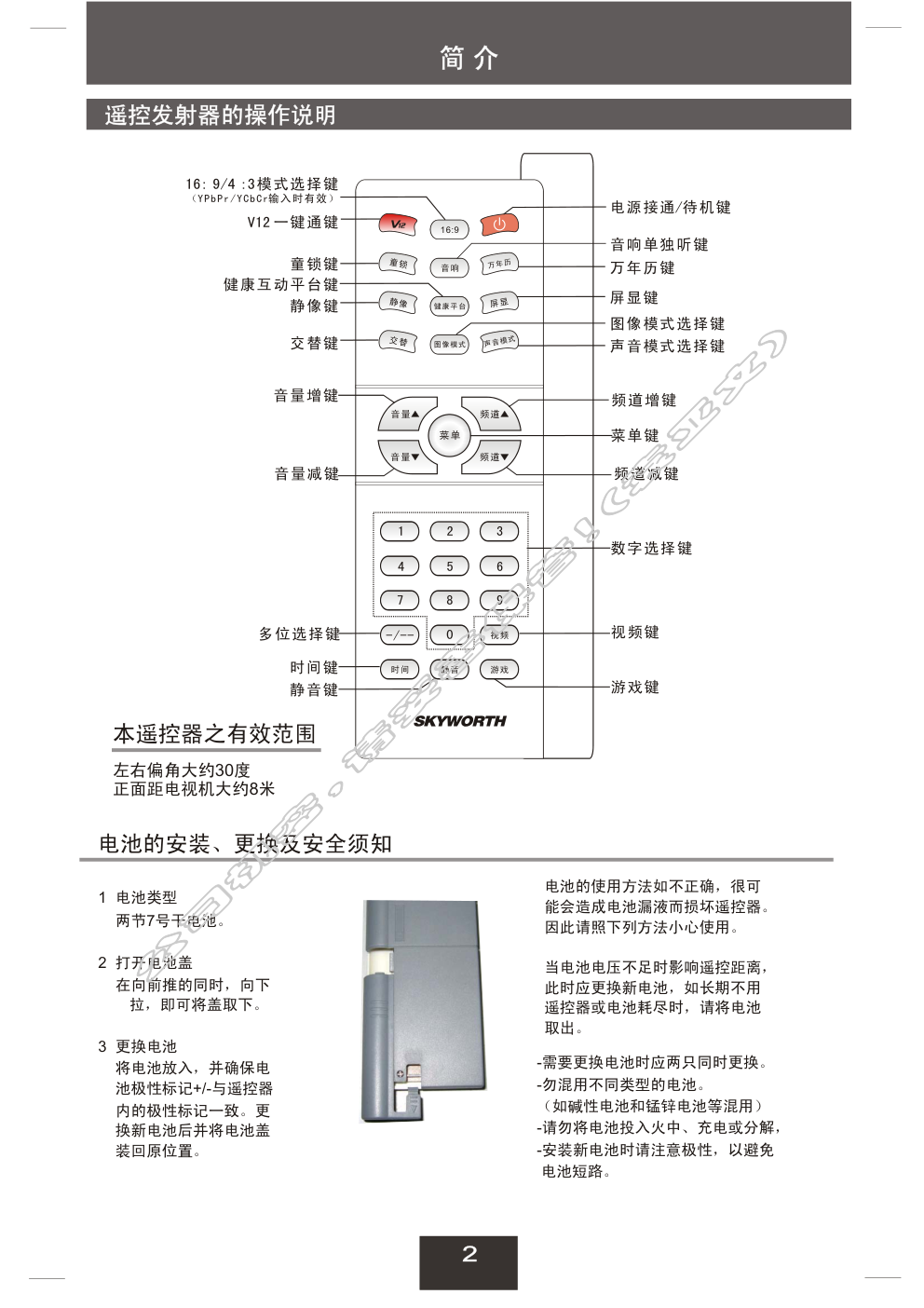 创维25T86HT(6D91机芯)彩电使用说明书-2 创维25T86HT(6D91机芯)彩电使用说明书-2