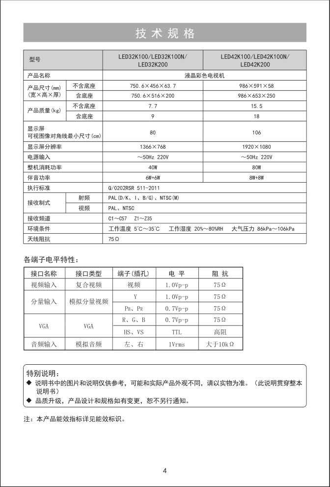 海信LED42K100N液晶彩电使用说明书-4 海信LED42K100N液晶彩电使用说明书-4