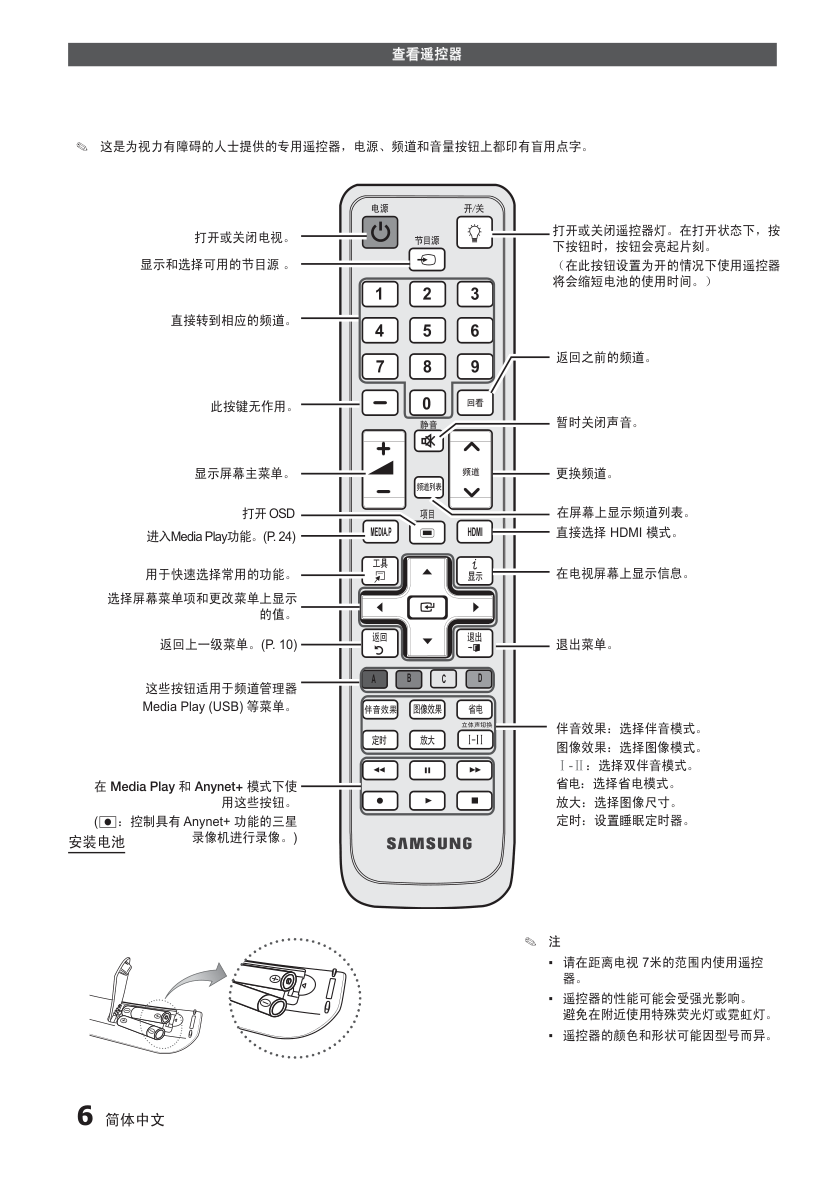 三星UA37C5000QR液晶彩电使用说明书-6 三星UA37C5000QR液晶彩电使用说明书-6