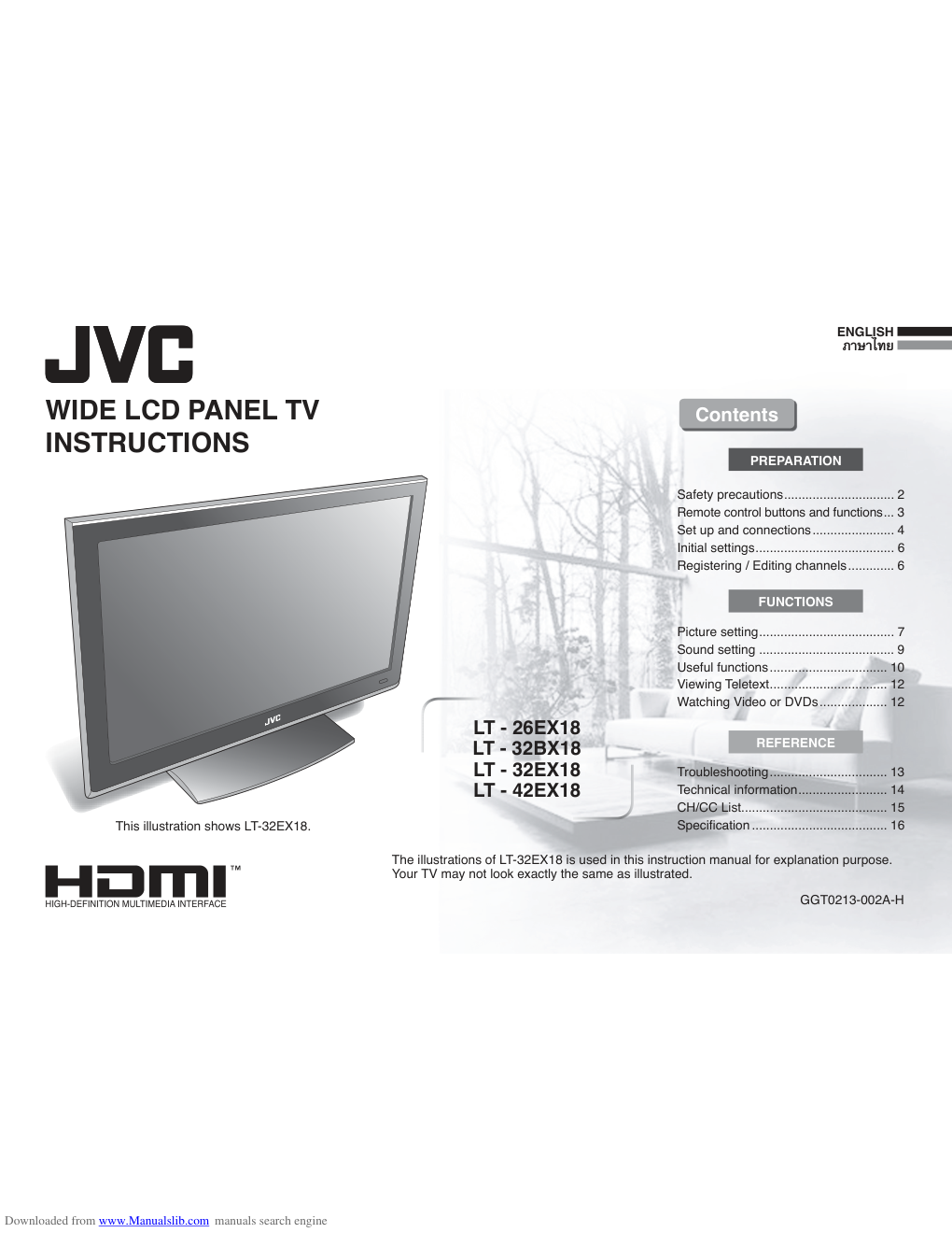JVC胜利LT-42EX18液晶电视使用手册-0