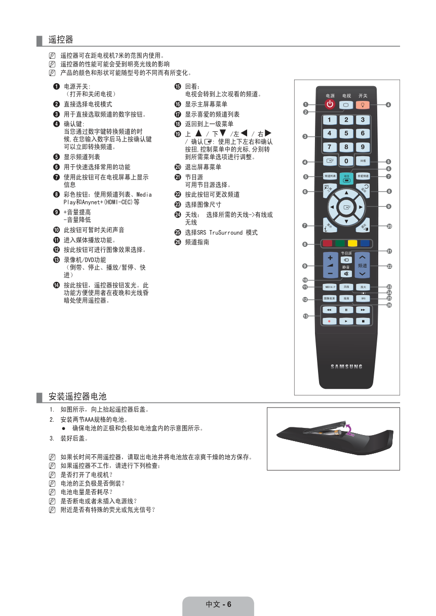 三星UA40B6000VF液晶彩电使用说明书-9
