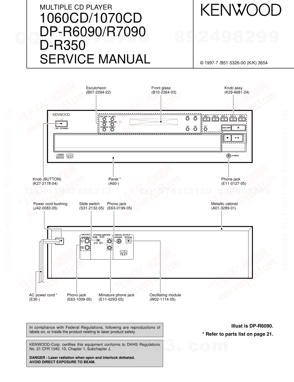 建伍KENWOOD DP-R7090 CD播放机维修手册-0 建伍KENWOOD DP-R7090 CD播放机维修手册-0