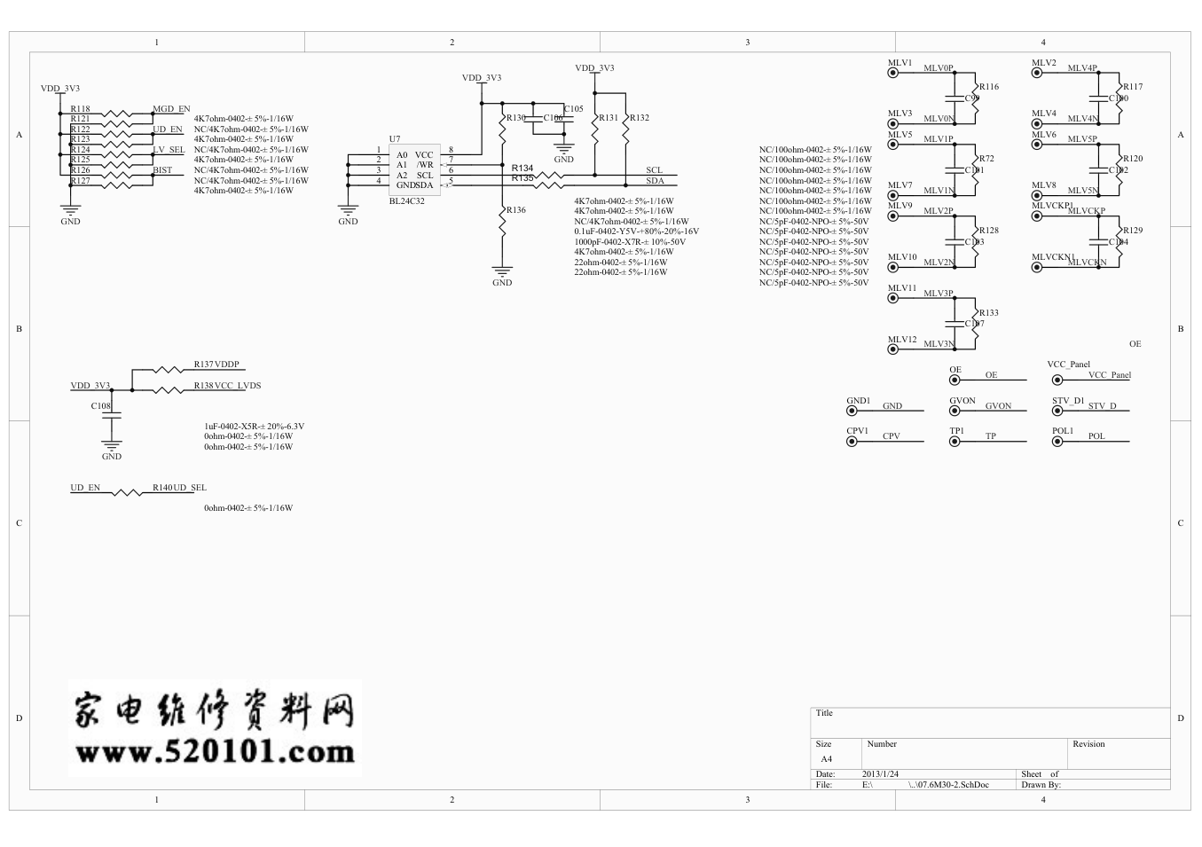 TCL乐华LED32C390液晶电视电路原理图-8 TCL乐华LED32C390液晶电视电路原理图-8
