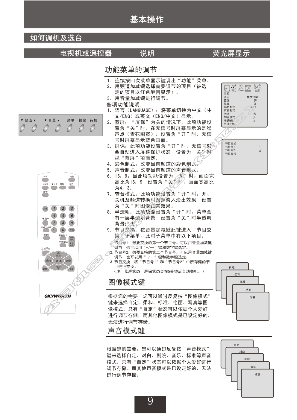 创维29TI9000(5P36机芯)彩电使用说明书-9 创维29TI9000(5P36机芯)彩电使用说明书-9