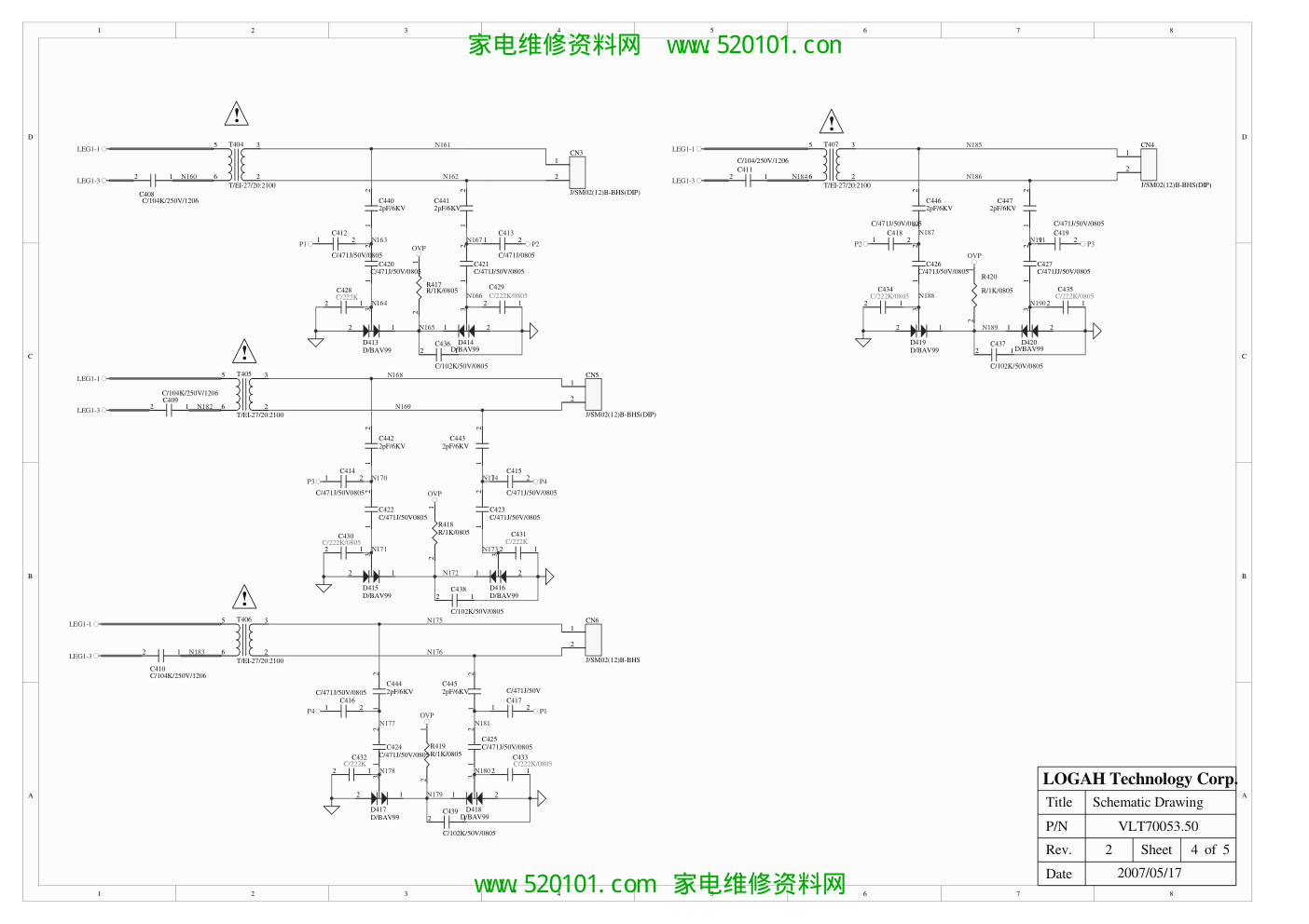 康佳LC26EC26-1(力信二合一)(34004684)(26ES机)电源图-3 康佳LC26EC26-1(力信二合一)(34004684)(26ES机)电源图-3