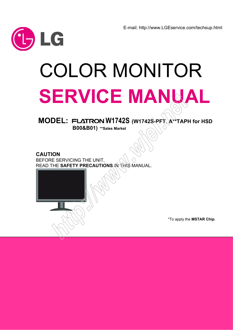 LG W1742S液晶显示器维修手册和图纸-0 LG W1742S液晶显示器维修手册和图纸-0
