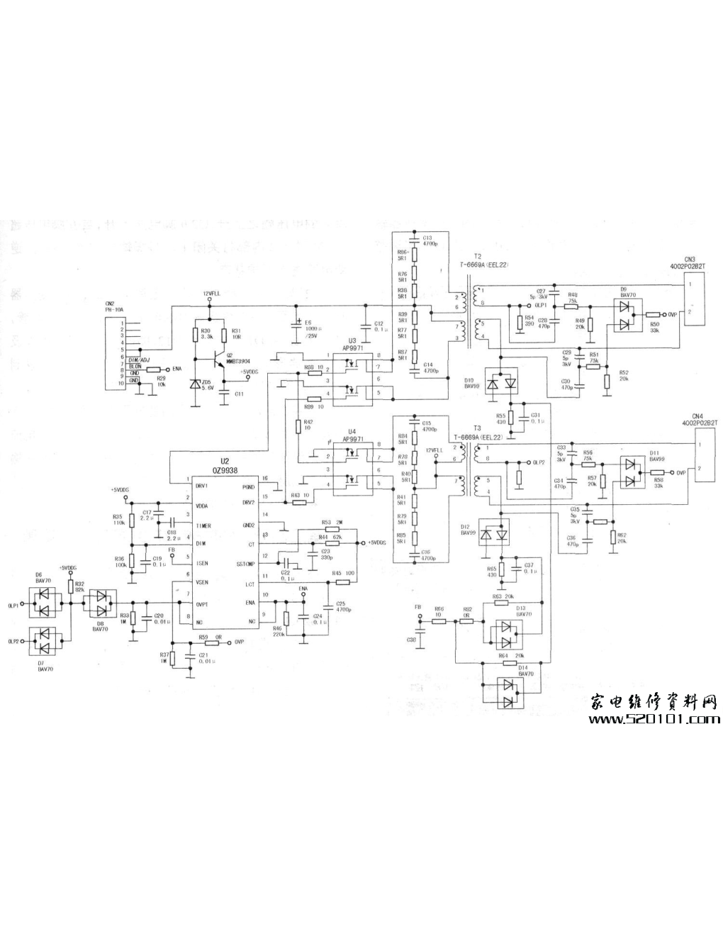 长虹JSI-240403 HS055L-3HF01二合一电源板电路图-1