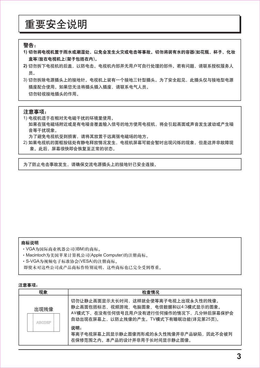 松下等离子电视机TH-42PA50C型说明书-2 松下等离子电视机TH-42PA50C型说明书-2