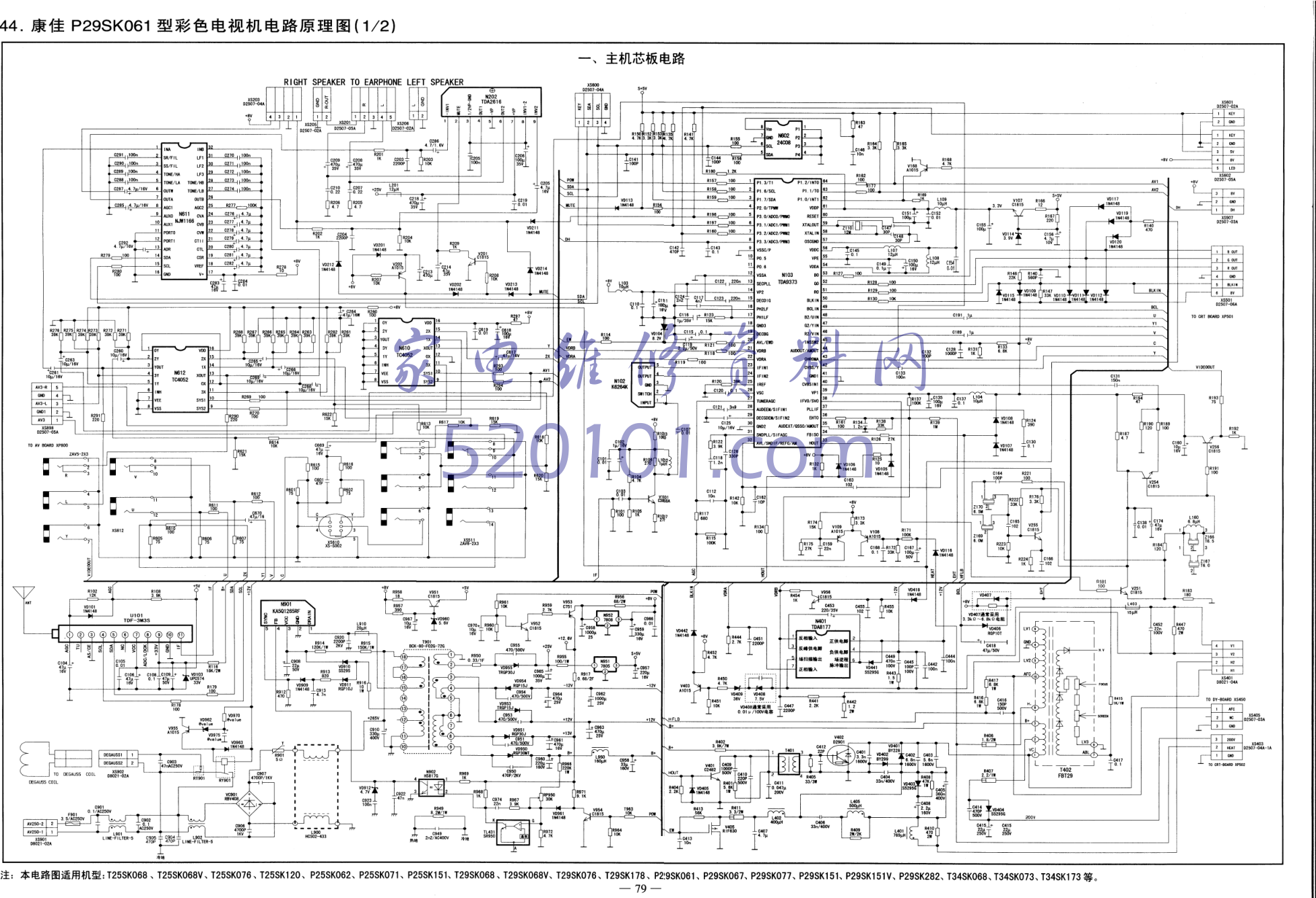 康佳P29SKl51、T34SK068、T34SK073、T34SKl73等(TDA9373超级单片机)图纸-0 康佳P29SKl51、T34SK068、T34SK073、T34SKl73等(TDA9373超级单片机)图纸-0