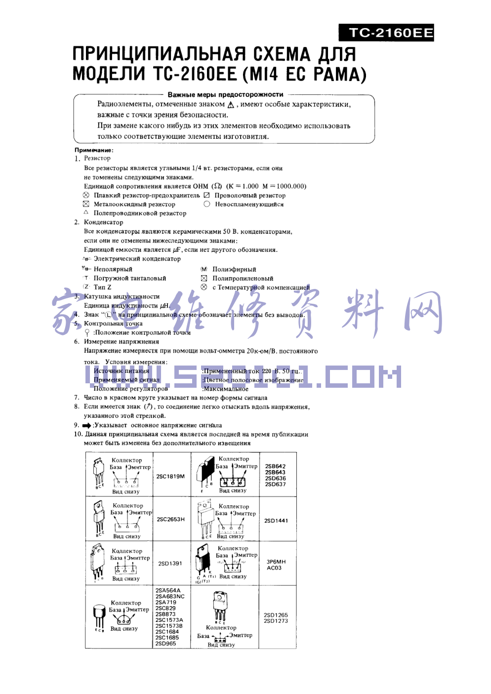 松下TC-2160EE彩电图纸-1 松下TC-2160EE彩电图纸-1