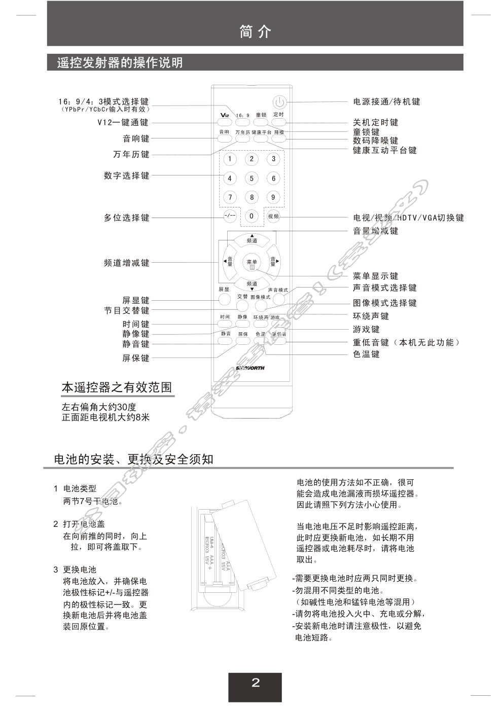 创维25T88HT(6D91机芯)彩电使用说明书-2 创维25T88HT(6D91机芯)彩电使用说明书-2